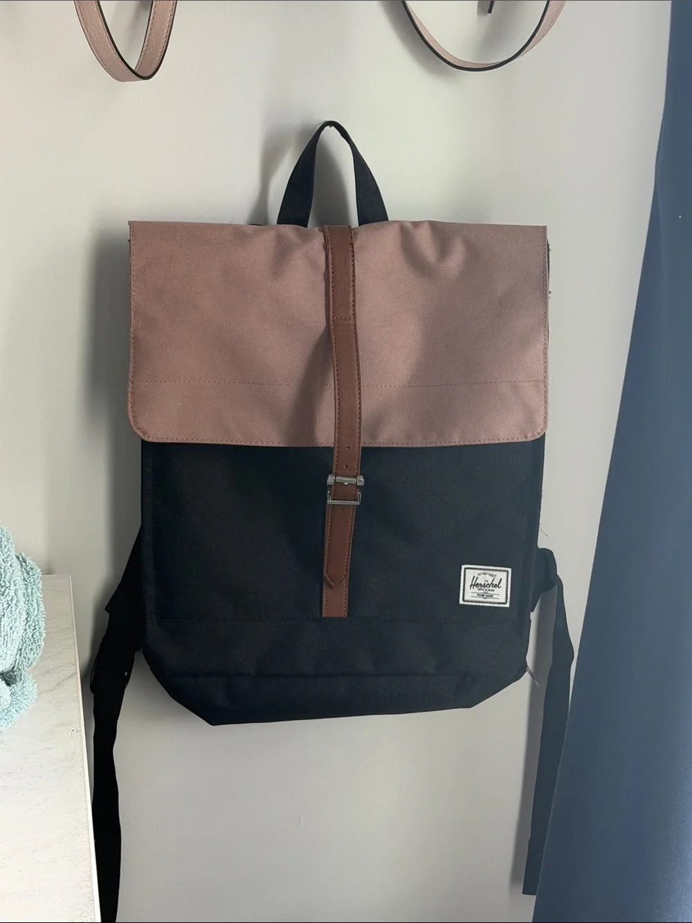 Herschel Supply Company Two-Tone Roll-Top Backpack - Black & Mauve
